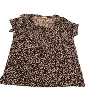 Choices Women's 1X Shirt Black & White Stretchy Blouse